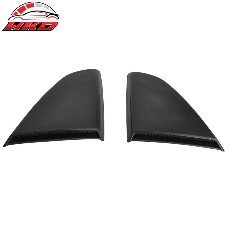 Fits 15-23 Ford Mustang V Style Rear Side Window Louver - Matte Black