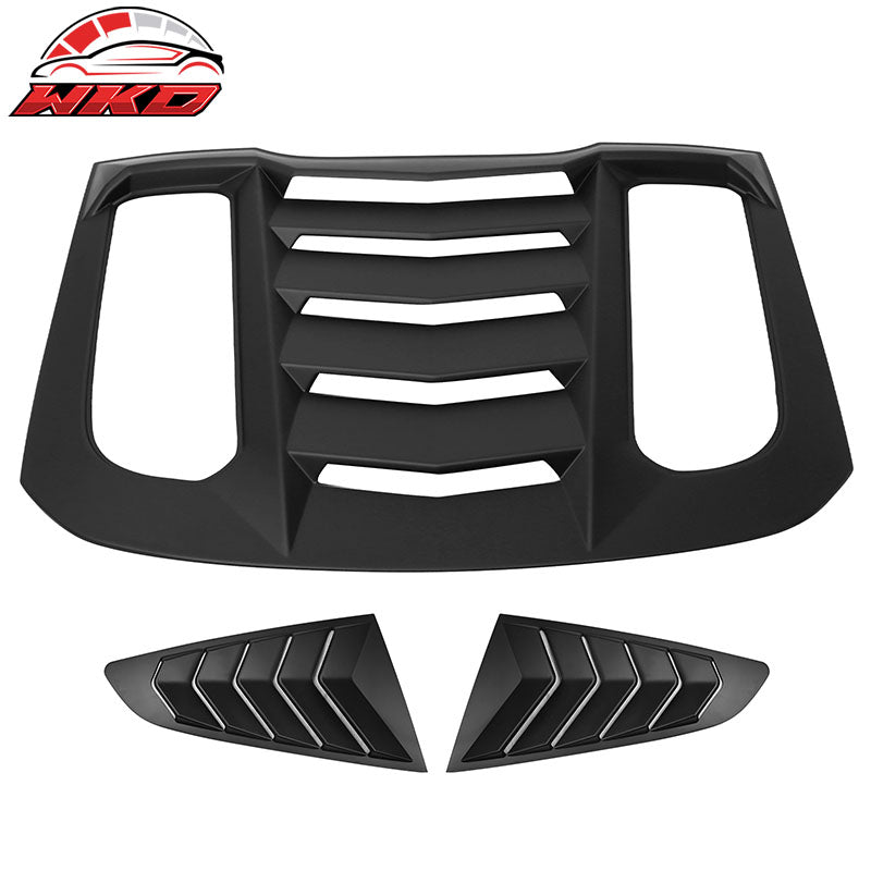 Wholesale 15-23 Ford Mustang IKON V2 Style Rear + Side Window Louvers Unpainted ABS