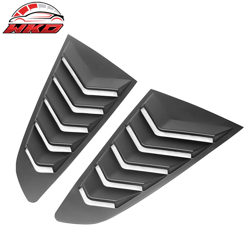 Fits 15-23 Ford Mustang IKON V2 Style Rear + Side Window Louvers Unpainted ABS