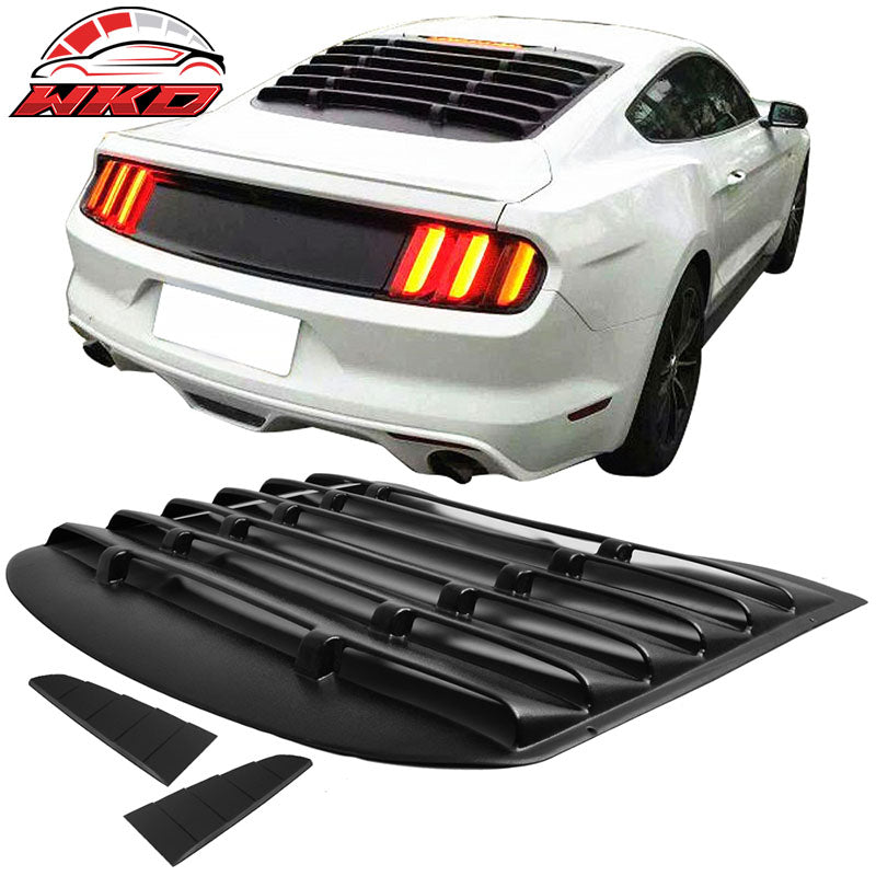 Fits 15-23 Ford Mustang V Style Rear Window Louver with Side Quarter Scoop Vent