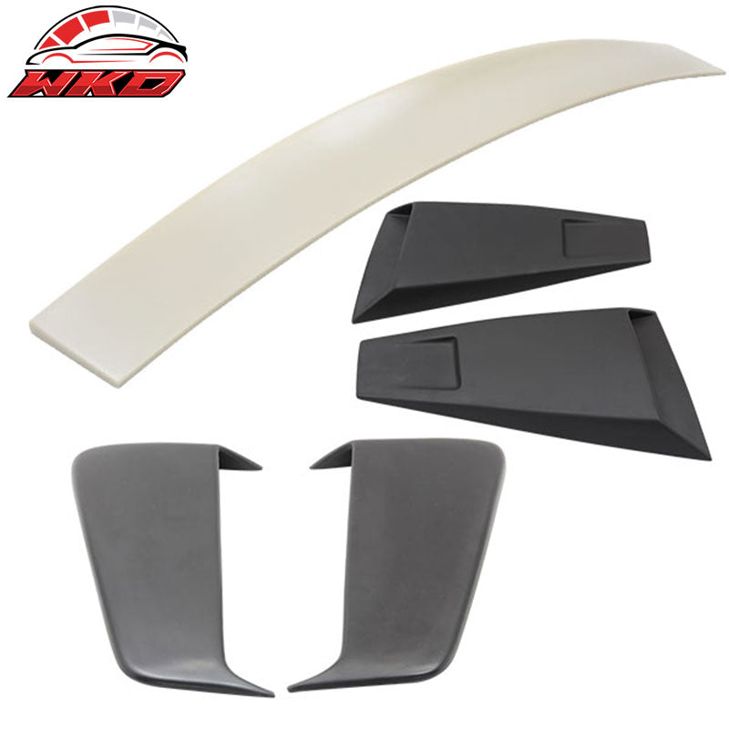 Fits 05-09 Ford Mustang Coupe Roof Spoiler + Side Fender Scoop & Window Louvers