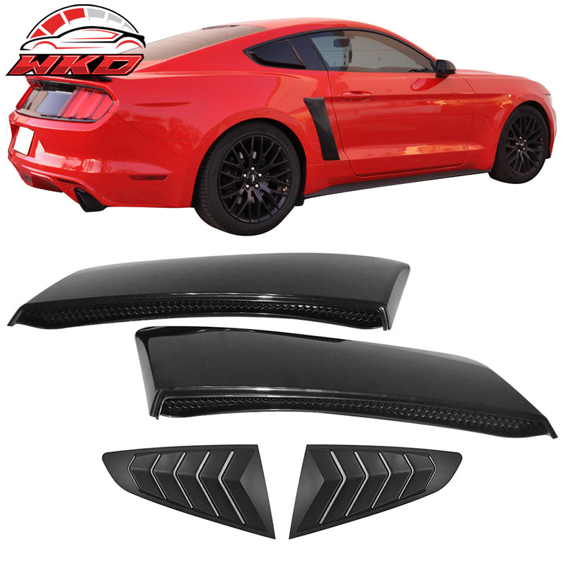 Fits 15-17 Ford Mustang IKON Style Side Window Louver & Rear Fender Scoop