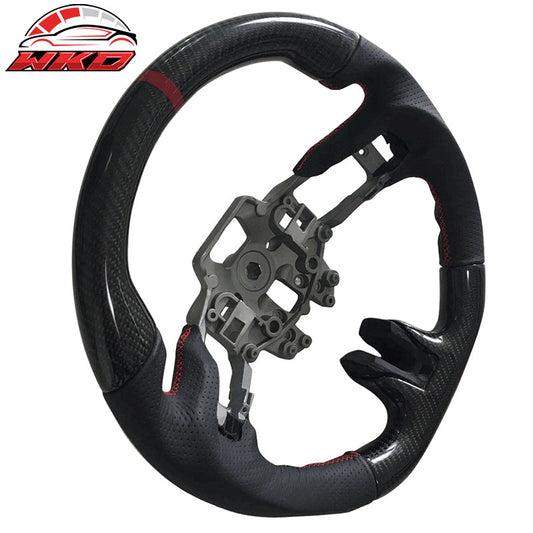 Wholesale 15-17 Ford Mustang V4 Style Steering Wheel Matte Carbon Fiber W/Leather - Wikond Auto