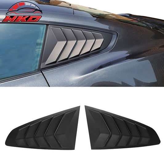 Wholesale 15-23 Ford Mustang IKON Side Quarter Window Louver Cover Vent 2PC Unpainted - Wikond Auto