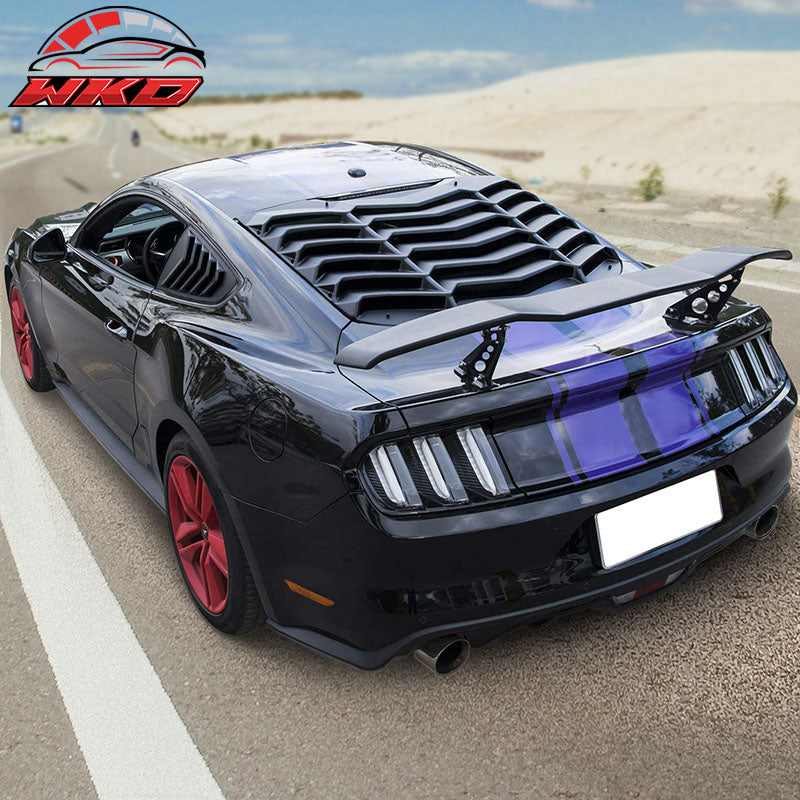 Fits 15-23 Ford Mustang IKON Side Quarter Window Louver Cover Vent 2PC Unpainted