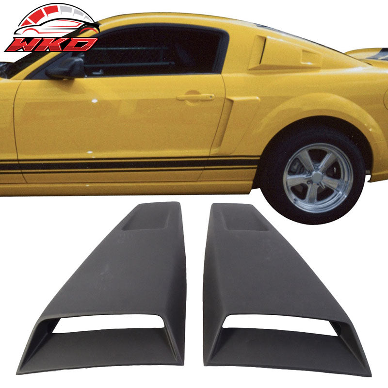 Fits 05-14 Ford Mustang IKON Style 2PCS Side Window Scoops + Rear Window Louver