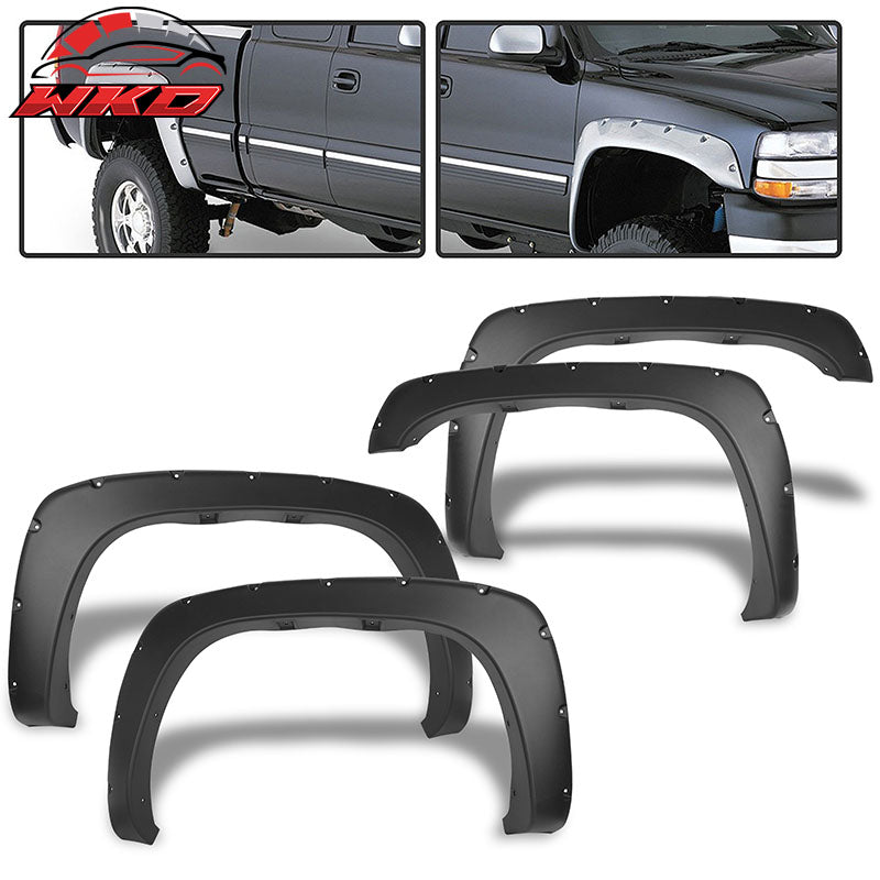 Wholesale 99-07 Silverado GMC Sierra Pocket Rivet Style Fender Flares PP Textured - Wikond Auto