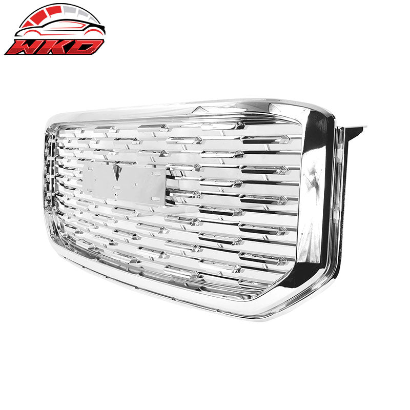 Fits 15-20 GMC Yukon Denali Style Front Upper Grille Replacement Chrome ABS