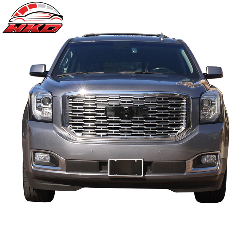 Fits 15-20 GMC Yukon Denali Style Front Upper Grille Replacement Chrome ABS