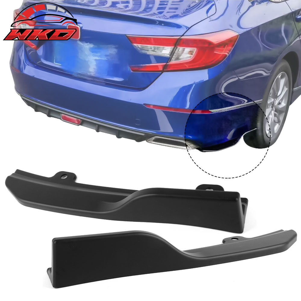Fits 18-22 Honda Accord OE Style Rear Bumper Splitters Aprons Unpainted Black PP