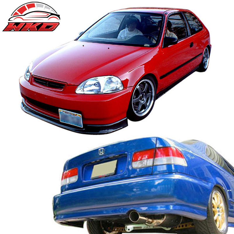 Wholesale Honda Civic 96-98 2 4Dr Mugen Front + Rear Bumper Lip + MUG Front Hood Grill