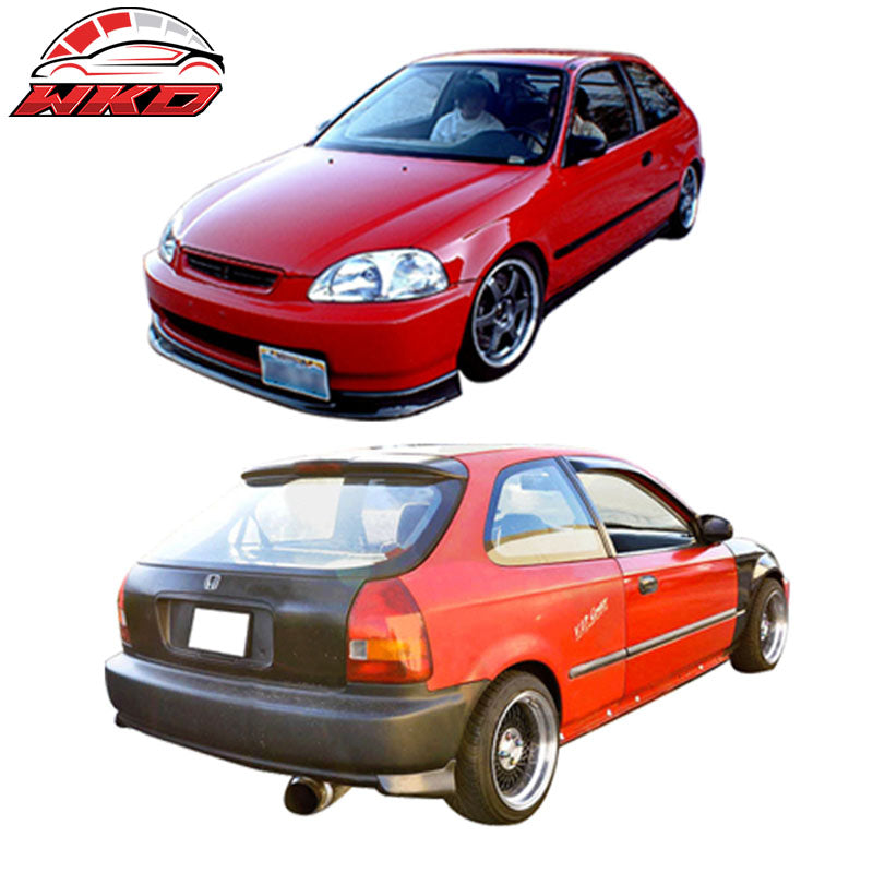 Wholesale 96-98 Civic Mugen PP Front Bumper Lip + 2PC Rear Bumper Lip Valance Spats
