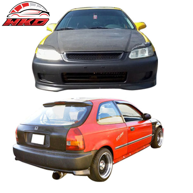 Wholesale 96-98 Civic 3D T-R PP Front Bumper Lip+2PC Rear Lip Valance Spats