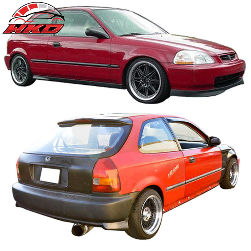 Wholesale 96-98 Civic 3Dr TR Style Front Bumper Lip + Rear Lip Valance Spats 2PCS