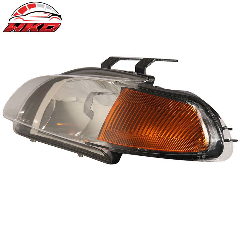 Fits 92-95 Honda Civic 4Dr Sedan Amber JDM Style Pair Glass Lens Headlights Lamp