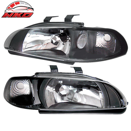 Wholesale 92-95 Honda Civic Sedan Black Housing Headlight Head Lamps Driver Passenger