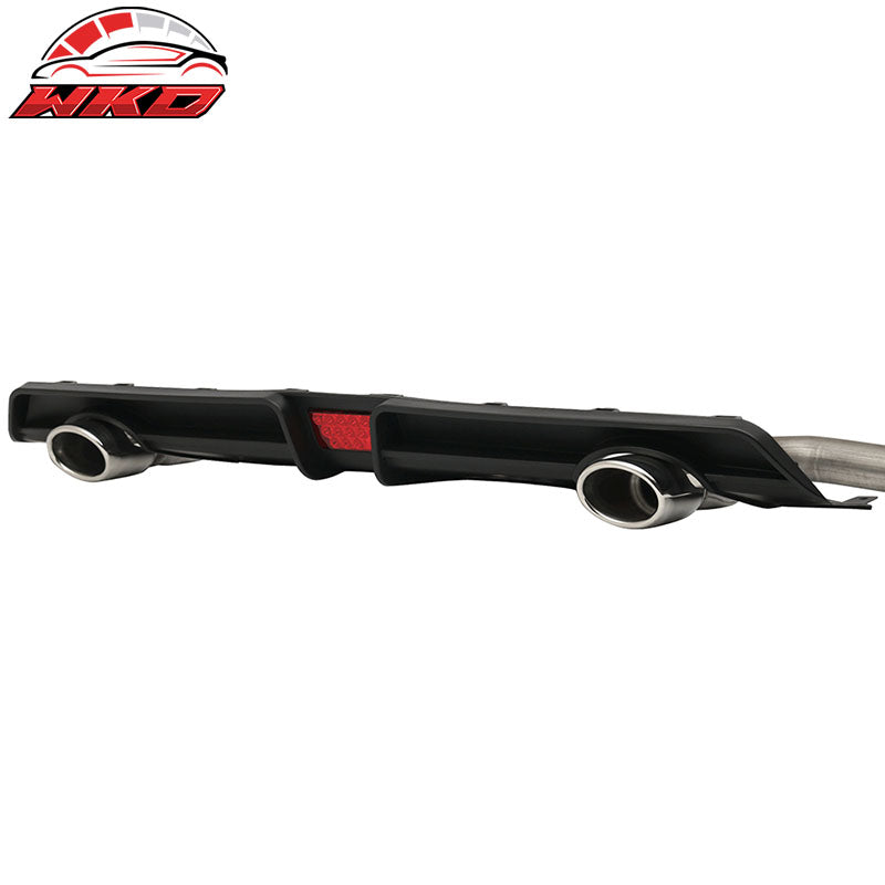 Fits 16-21 Honda Civic Sedan Rear LED Diffuser + Axle Back Dual 4in Exhaust Tips