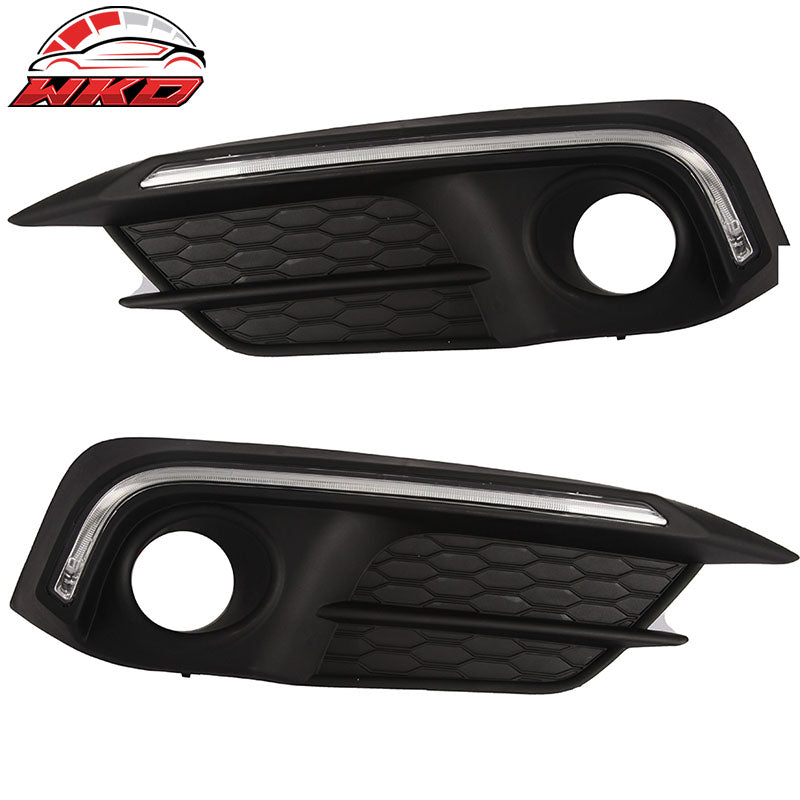 Fits 16-18 Civic Coupe Sedan LED DRL Daytime Running Lights + Fog Cover + Lamp