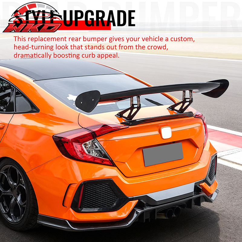 Fits 16-21 Honda Civic Sedan 4Dr 10th Gen CTR Type R Style Rear Bumper Cover PP