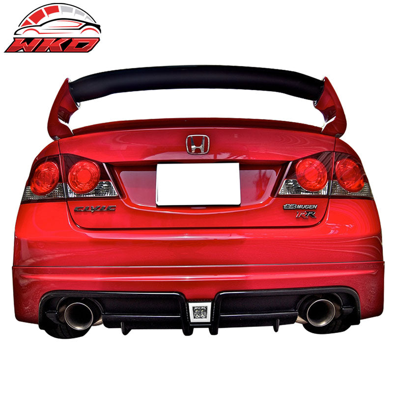 Fits 06-11 Honda Civic Mugen RR Style Rear Bumper Diffuser Clear 3rd Brake Light