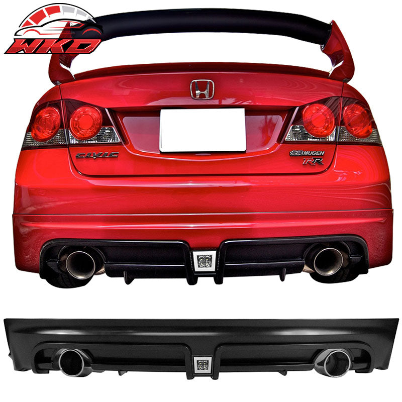 Fits 06-11 Civic Mugen RR Twin Outlet Rear Bumper Diffuser Clear 3rd Brake Light