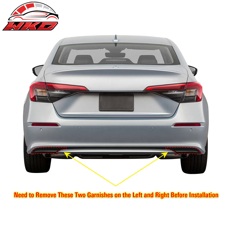 For 22-26 Honda Civic 11th FE-C Style Rear Bumper Lip Diffuser Apron Gloss Black