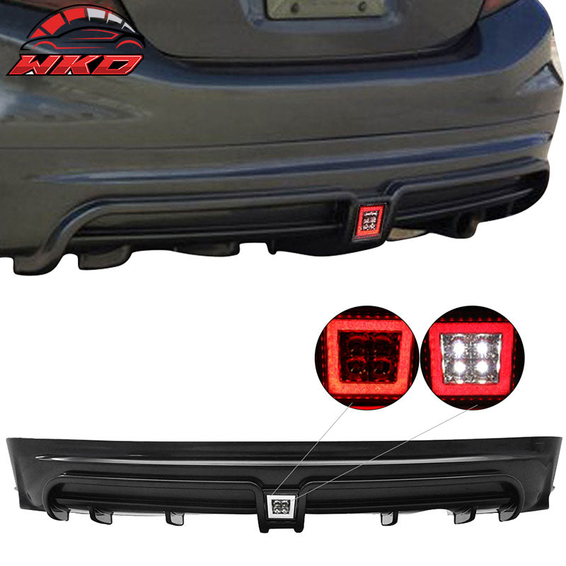 Fits 13-15 Civic Sedan Mugen RR Style Rear Bumper Lip w/ Clear 3rd Brake Light