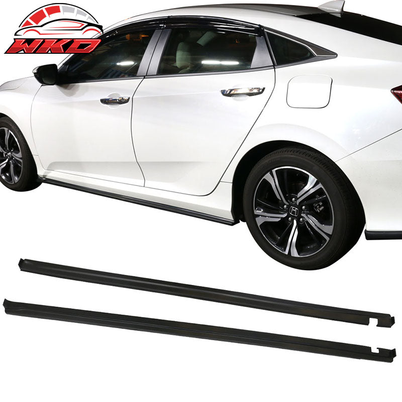 Fits 16-21 Civic 10th 4Dr Sedan TCS Style Side Skirts Extension - PU