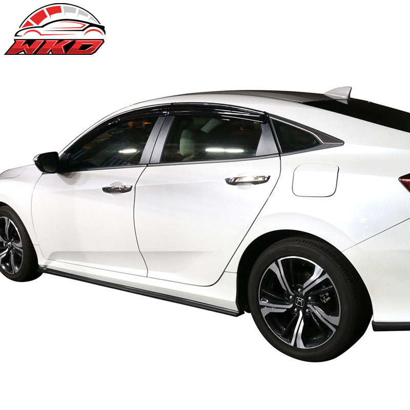Fits 16-21 Civic 10th 4Dr Sedan TCS Style Side Skirts Extension - PU