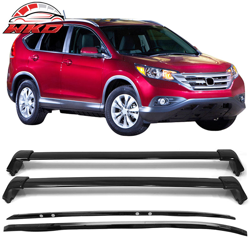 Fits 12-16 Honda CR-V 4PCS Roof Rack Cross Bar + Side Rail Luggage Carrier Set