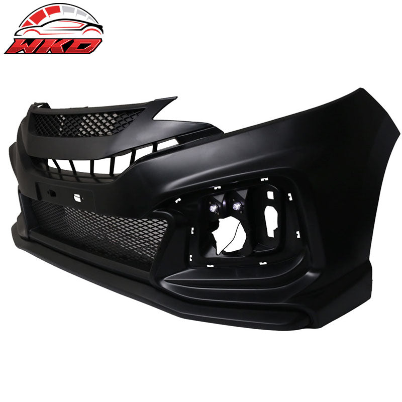 Fits 15-16 Honda Fit Mugen RR GK5 Front Bumper Conversion Cover w/ DRL Lights