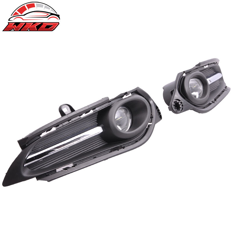 Fits 16-18 Honda HRV Front Fog Light Lamp + Switch Wiring Kit - Black Clear