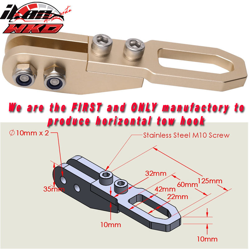 JDM Anodized CNC Billet Aluminum GOLD Rear Bumper Racing Tow Hook For HONDA