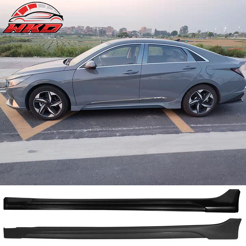 Fits 21-23 Hyundai Elantra Matte Black PP Side Skirts Extension Rocker Panel