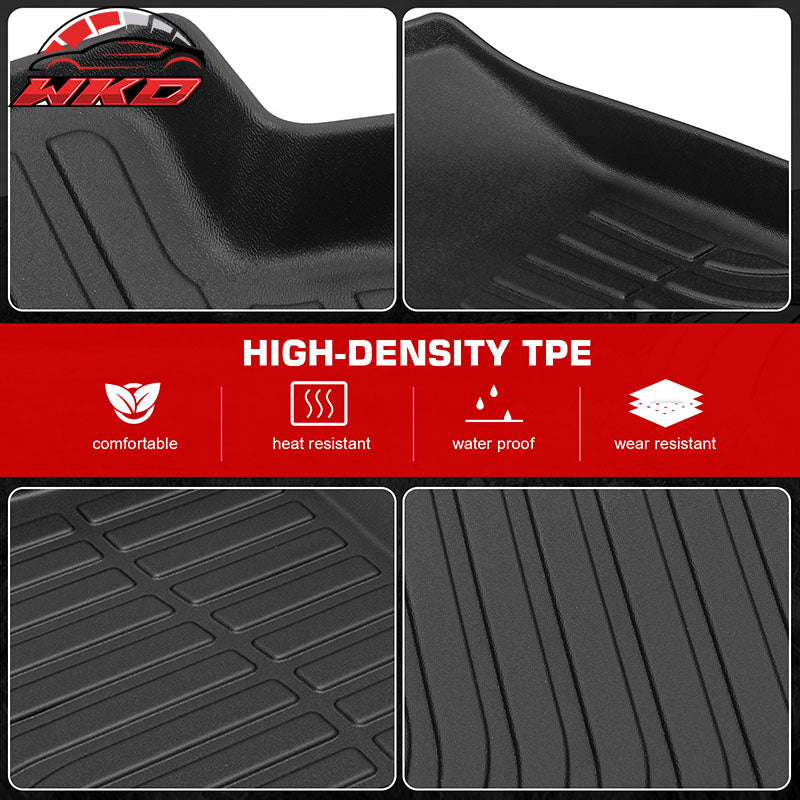 Fits 24-26 Hyundai Santa Fe Hybrid Non-Slip Floor Mats All Weather TPE Carpet