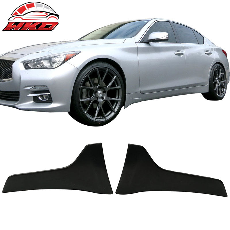 Fits 14-23 Infiniti Q50 Sedan Front Splash Guards 2PCS Set Unpainted PU