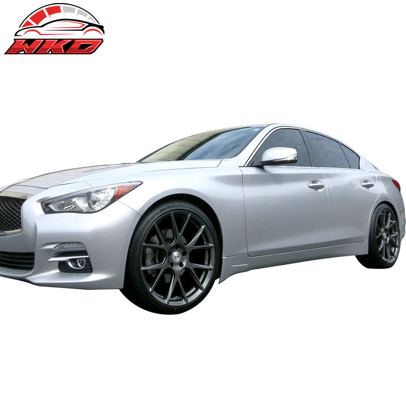 Fits 14-23 Infiniti Q50 Sedan Front Splash Guards 2PCS Set Unpainted PU