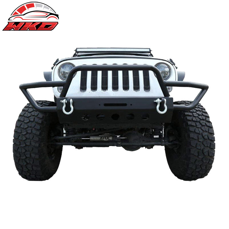 Fits 07-18 Jeep Wrangler JK Front Bumper Bull Bar Grille + Fender Flares Pair