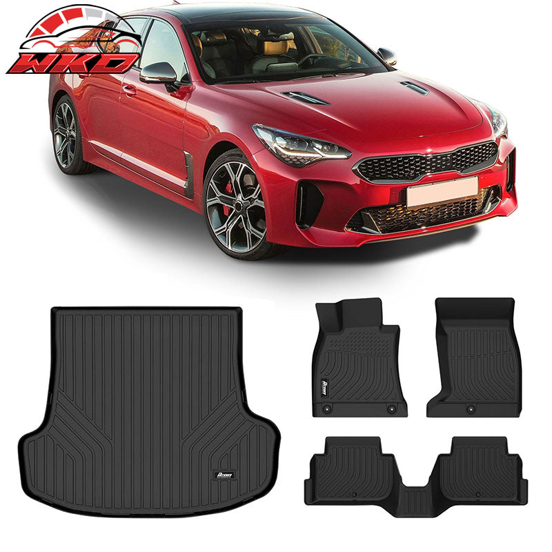 Wholesale 18-23 Kia Stinger AWD All Weather TPE 3D Floor Mats Carpet + Trunk Mat Liner
