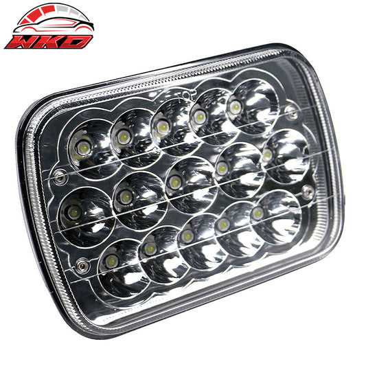 Wholesale 7 Inch x 6 Inch Full LED Sealed Beam Square Projector Headlight Clear Lens Pair