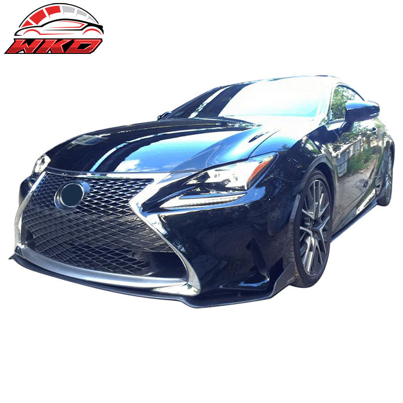 Fits 15-17 Lexus RC300 RC350 Front Lip Splitter Rod Coated Textured Matte Black