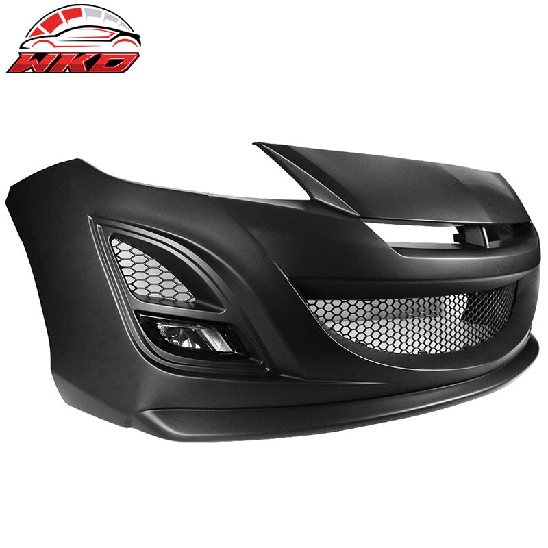 Fits 10-13 Mazda 3 Auto EXE Style Front Bumper w/ Fog Lights - Polypropylene