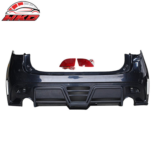 Wholesale 14-16 Mazda 3 4D KS Style Unpainted Rear Bumper Conversion W/ Red LED Light