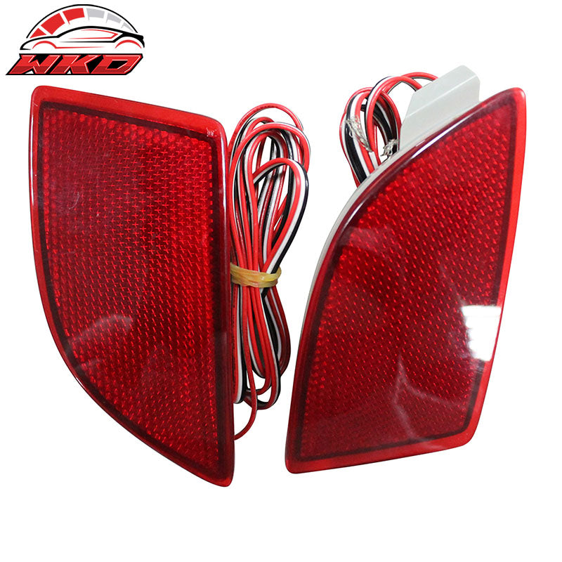 Fits 14-16 Mazda 3 4D KS Style Unpainted Rear Bumper Conversion W/ Red LED Light