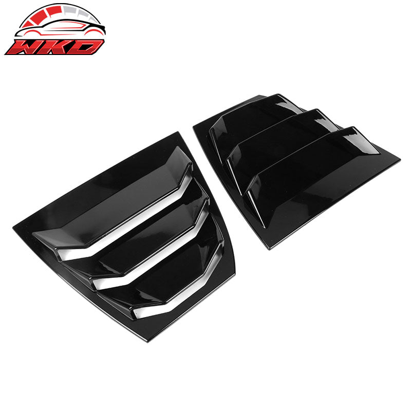 Wholesale 14-18 Mazda 3 Rear Window Louvers Quarter Scoop Cover Vent Gloss Black -ABS