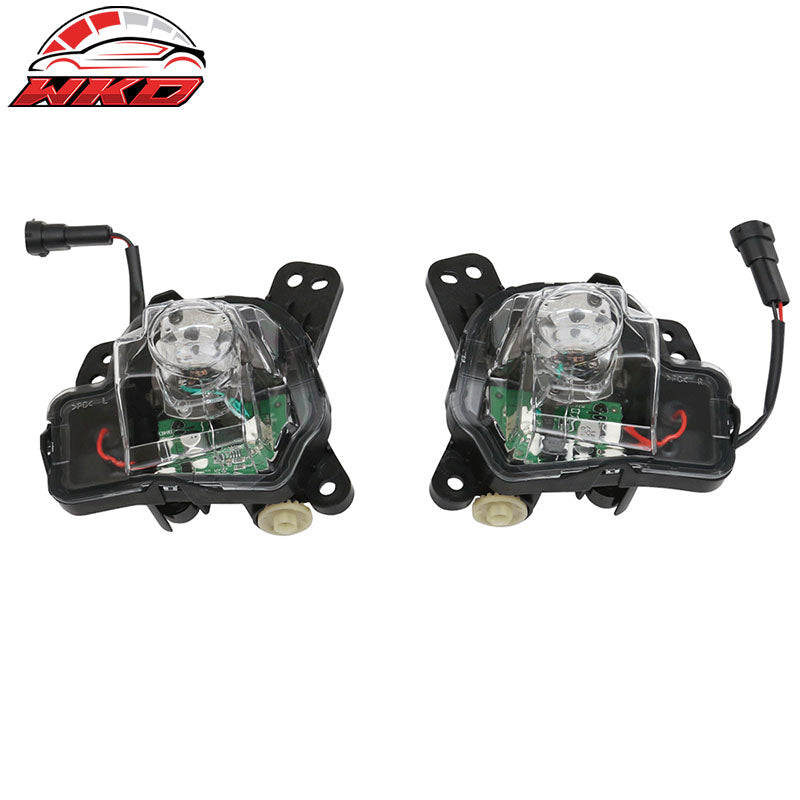 Fits 16-17 Mazda 6 OE Front Fog Light Lamps LED Clear Lens With Chrome Trim 2PC