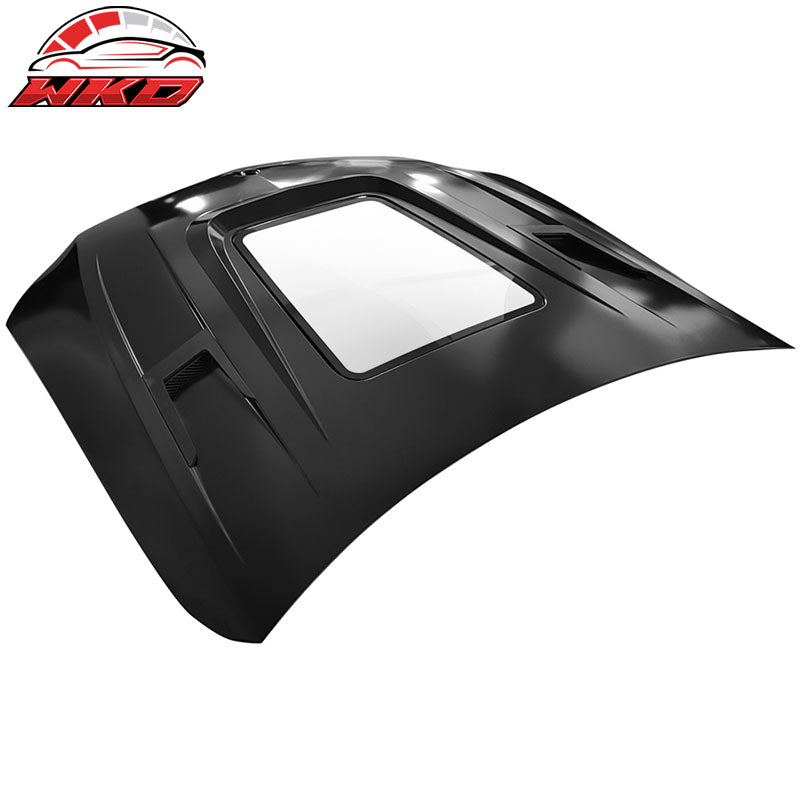 Wholesale 15-20 Mercedes W205 C Class V1 Style Transparent Vented Hood -Iron + Glass - Wikond Auto