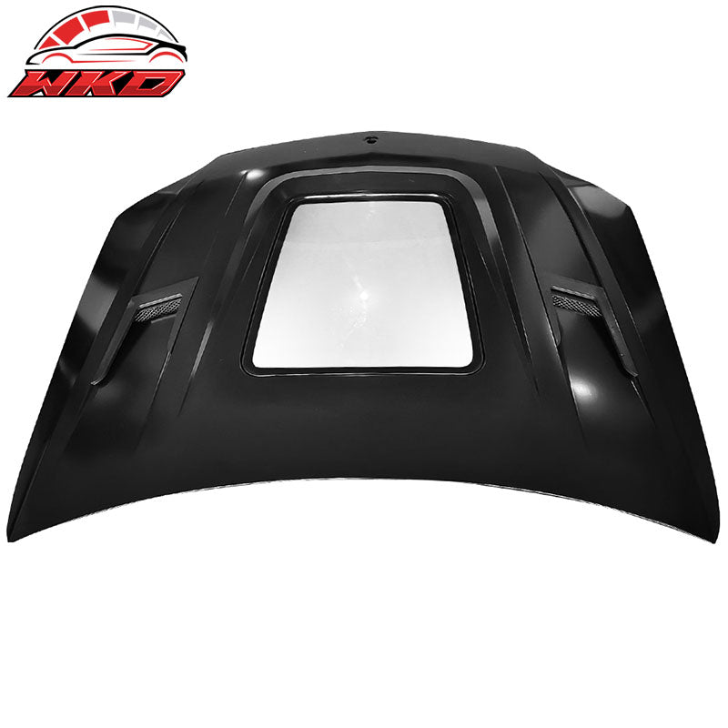 Wholesale 15-20 Mercedes W205 C Class V1 Style Transparent Vented Hood -Iron + Glass - Wikond Auto