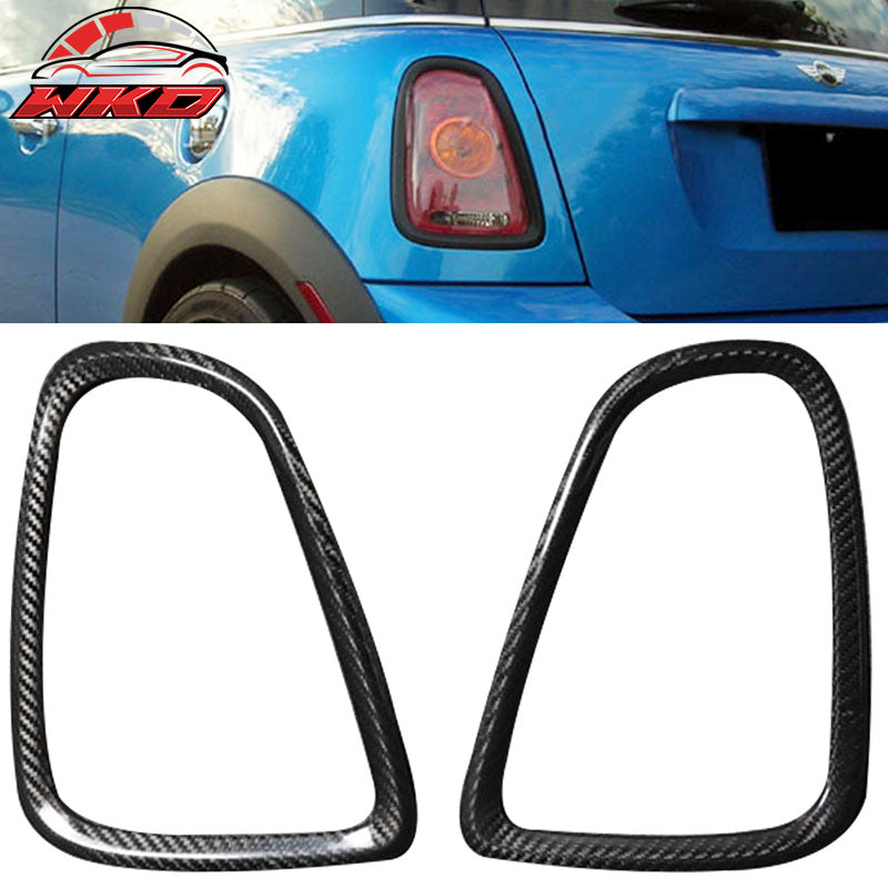 Fits 07-13 Mini Cooper R56 Tail Light Trim Pair - Carbon Fiber