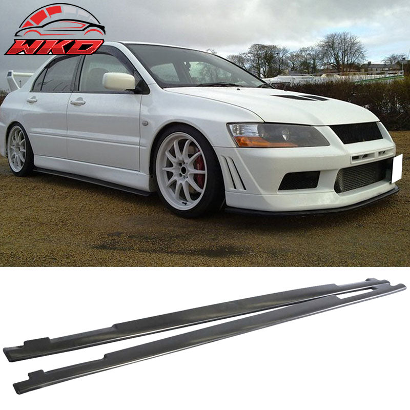Fits 01-07 Mitsubishi Lancer EVO 7 8 9 OE Style PU Side Skirts Extensions